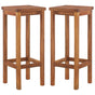 Bar Chairs 2 pcs Solid Acacia Wood