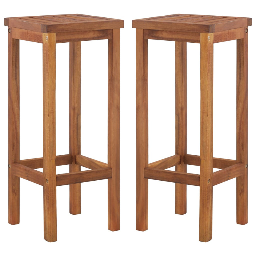 Bar Chairs 2 pcs Solid Acacia Wood