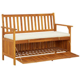 Garden Storage Bench Solid Acacia Wood 120x63x84 cm - Top-Down View