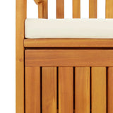 Garden Storage Bench Solid Acacia Wood 120x63x84 cm - Low Angle
