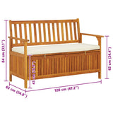 Garden Storage Bench Solid Acacia Wood 120x63x84 cm - Extra Image
