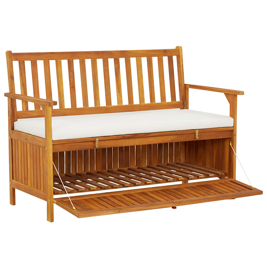 Garden Storage Bench Solid Acacia Wood 120x63x84 cm