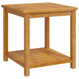 Side Table Solid Acacia Wood 45x45x45 cm - Front View