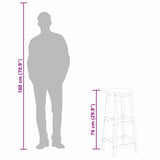 Bar Chairs 2 pcs Solid Acacia Wood - Extra Image