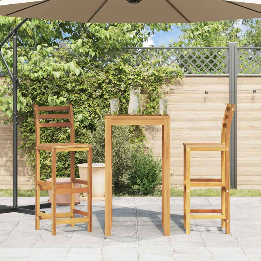 Bar Chairs 2 pcs Solid Acacia Wood