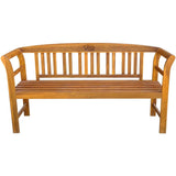 Garden Bench 157 cm Solid Acacia Wood - Front View