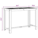 Bar Table Solid Acacia Wood 150x70x105 cm