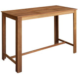 Bar Table and Chair Set 7 Pieces Solid Acacia Wood - Front View