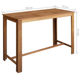Bar Table and Chair Set 7 Pieces Solid Acacia Wood - 45-Degree Angle