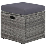 4 Piece Garden Lounge Set with Cushions Poly Rattan Grey - 45-Degree Angle