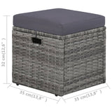4 Piece Garden Lounge Set with Cushions Poly Rattan Grey
