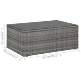 4 Piece Garden Lounge Set with Cushions Poly Rattan Grey