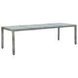 11 Piece Outdoor Dining Set with Cushions Poly Rattan Grey - Front View