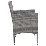 Garden Bench 105 cm Poly Rattan Grey - Side View