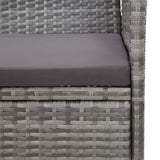 Garden Bench 105 cm Poly Rattan Grey