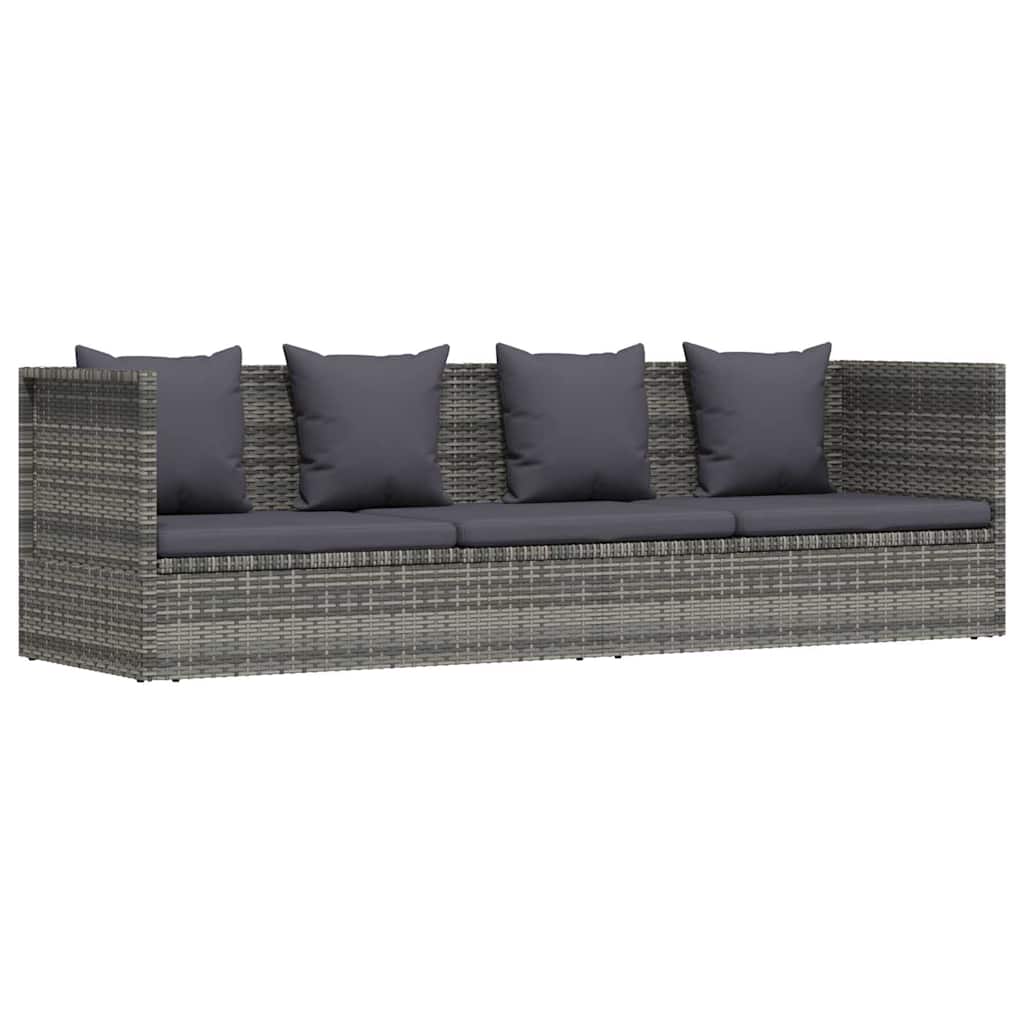 Garden Bed Grey 200x60 cm Poly Rattan