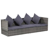 Garden Bed Grey 200x60 cm Poly Rattan