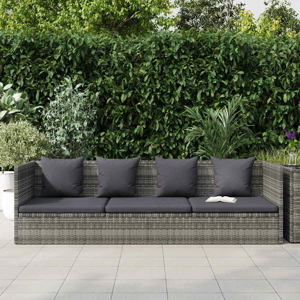 Garden Bed Grey 200x60 cm Poly Rattan