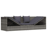 Garden Bed Grey 200x60 cm Poly Rattan