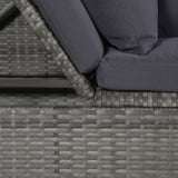 Garden Bed Grey 200x60 cm Poly Rattan - Top-Down View