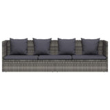 Garden Bed Grey 200x60 cm Poly Rattan