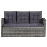 6 Piece Garden Lounge Set with Cushions Poly Rattan Grey