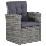 6 Piece Garden Lounge Set with Cushions Poly Rattan Grey - Top-Down View