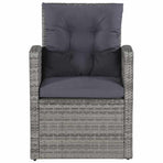 6 Piece Garden Lounge Set with Cushions Poly Rattan Grey