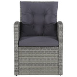 6 Piece Garden Lounge Set with Cushions Poly Rattan Grey - 45-Degree Angle