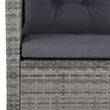 6 Piece Garden Lounge Set with Cushions Poly Rattan Grey