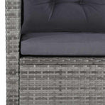 6 Piece Garden Lounge Set with Cushions Poly Rattan Grey