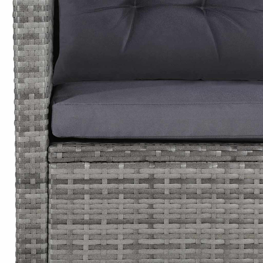 6 Piece Garden Lounge Set with Cushions Poly Rattan Grey