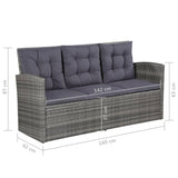 6 Piece Garden Lounge Set with Cushions Poly Rattan Grey - Extra Image
