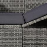 Garden Bed with Canopy Grey 205x62 cm Poly Rattan - Close-Up Angle