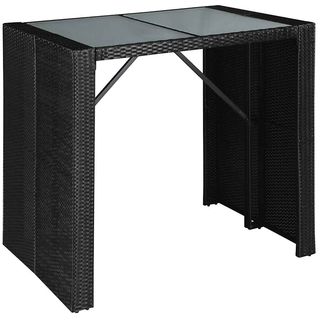 5 Piece Outdoor Bar Set Poly Rattan and Glass