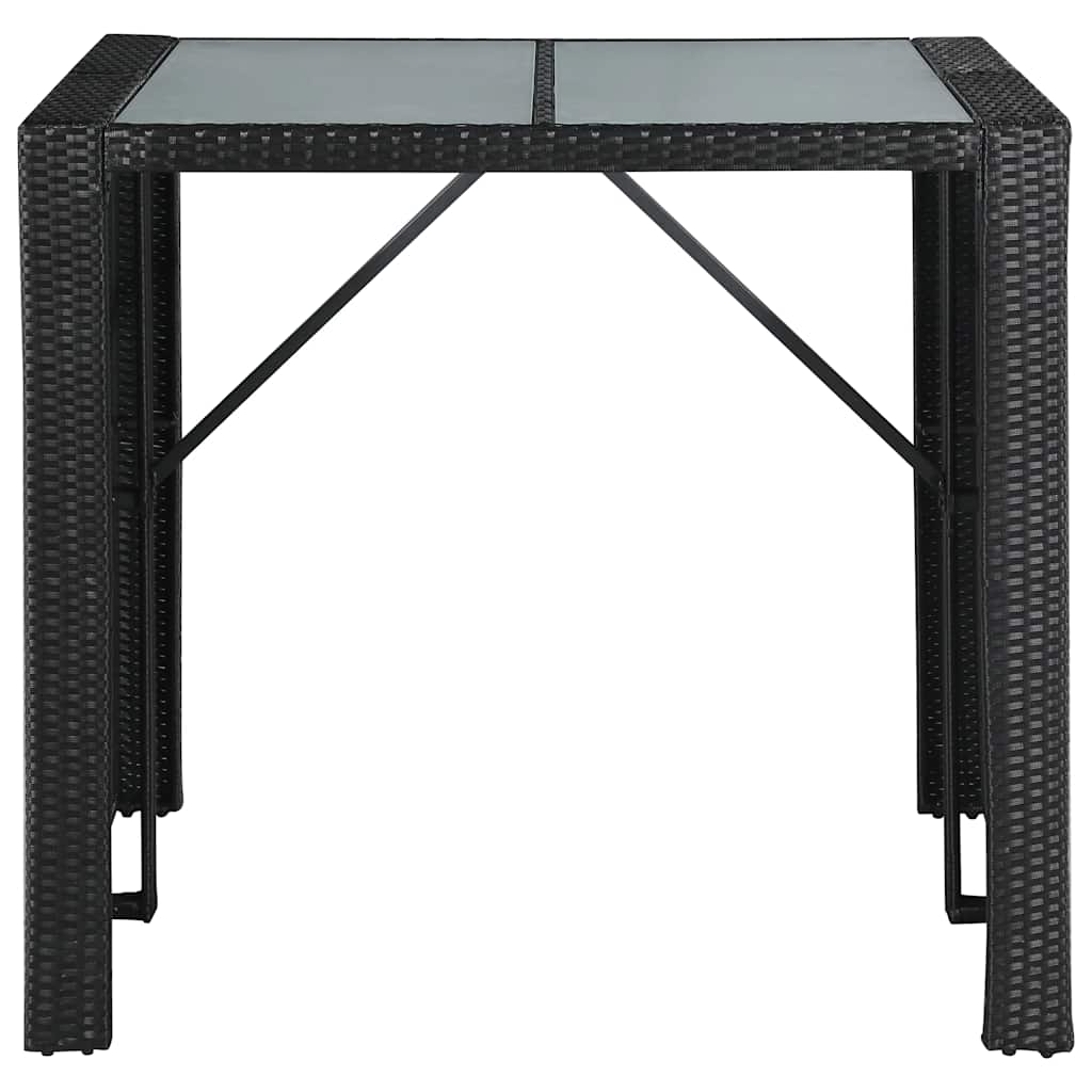 5 Piece Outdoor Bar Set Poly Rattan and Glass