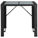 5 Piece Outdoor Bar Set Poly Rattan and Glass