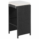 5 Piece Outdoor Bar Set Poly Rattan and Glass