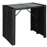 5 Piece Outdoor Bar Set Poly Rattan and Glass