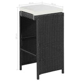 5 Piece Outdoor Bar Set Poly Rattan and Glass
