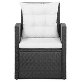 5 Piece Garden Lounge Set with Cushions Poly Rattan Black