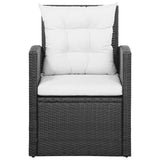 5 Piece Garden Lounge Set with Cushions Poly Rattan Black - 45-Degree Angle