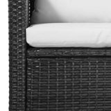 5 Piece Garden Lounge Set with Cushions Poly Rattan Black - Low Angle