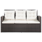 5 Piece Garden Lounge Set with Cushions Poly Rattan Brown
