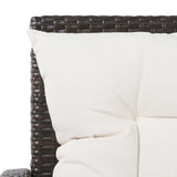 5 Piece Garden Lounge Set with Cushions Poly Rattan Brown