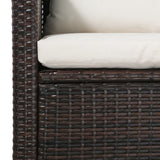 5 Piece Garden Lounge Set with Cushions Poly Rattan Brown