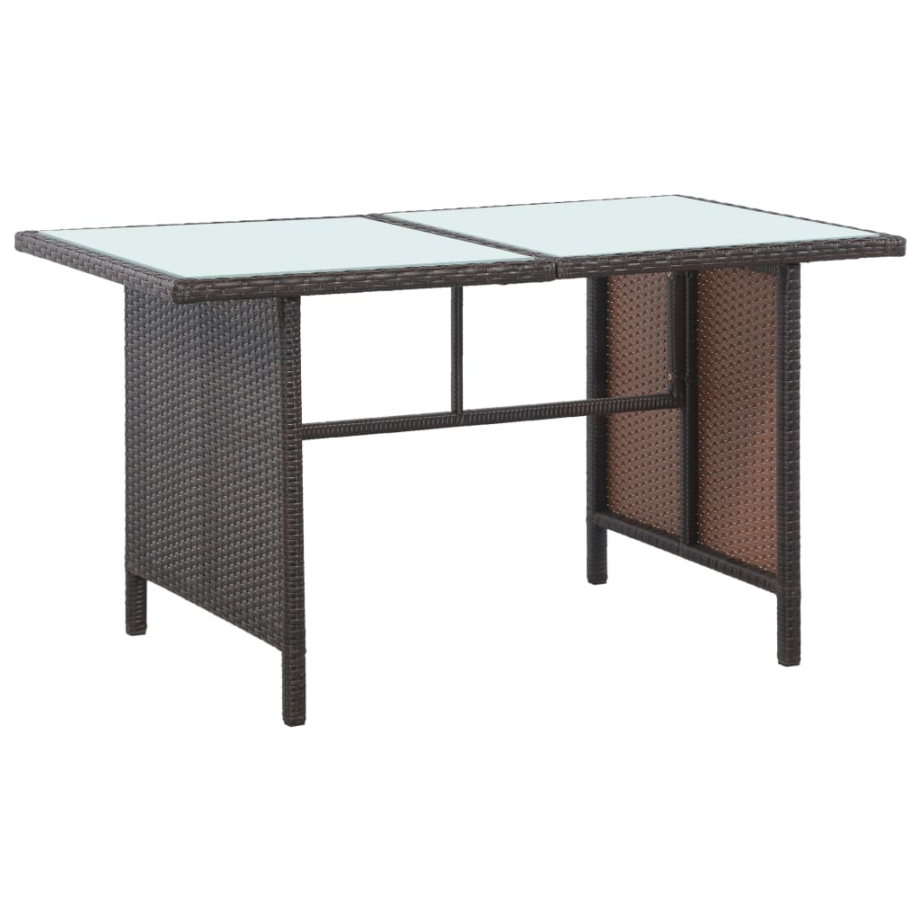 5 Piece Garden Lounge Set with Cushions Poly Rattan Brown