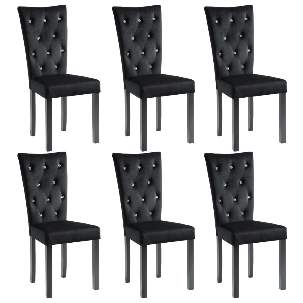 Dining Chairs 6 pcs Black Velvet