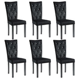 Dining Chairs 6 pcs Black Velvet