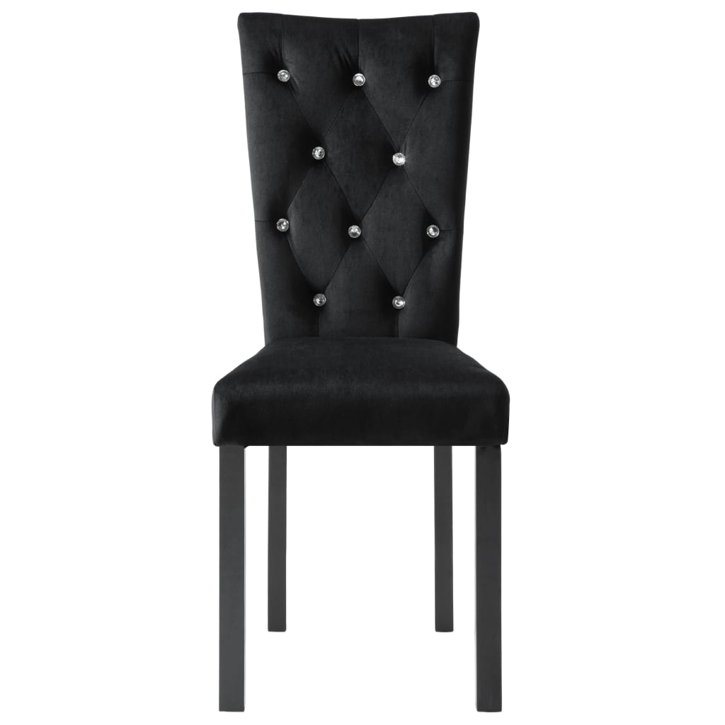 Dining Chairs 6 pcs Black Velvet